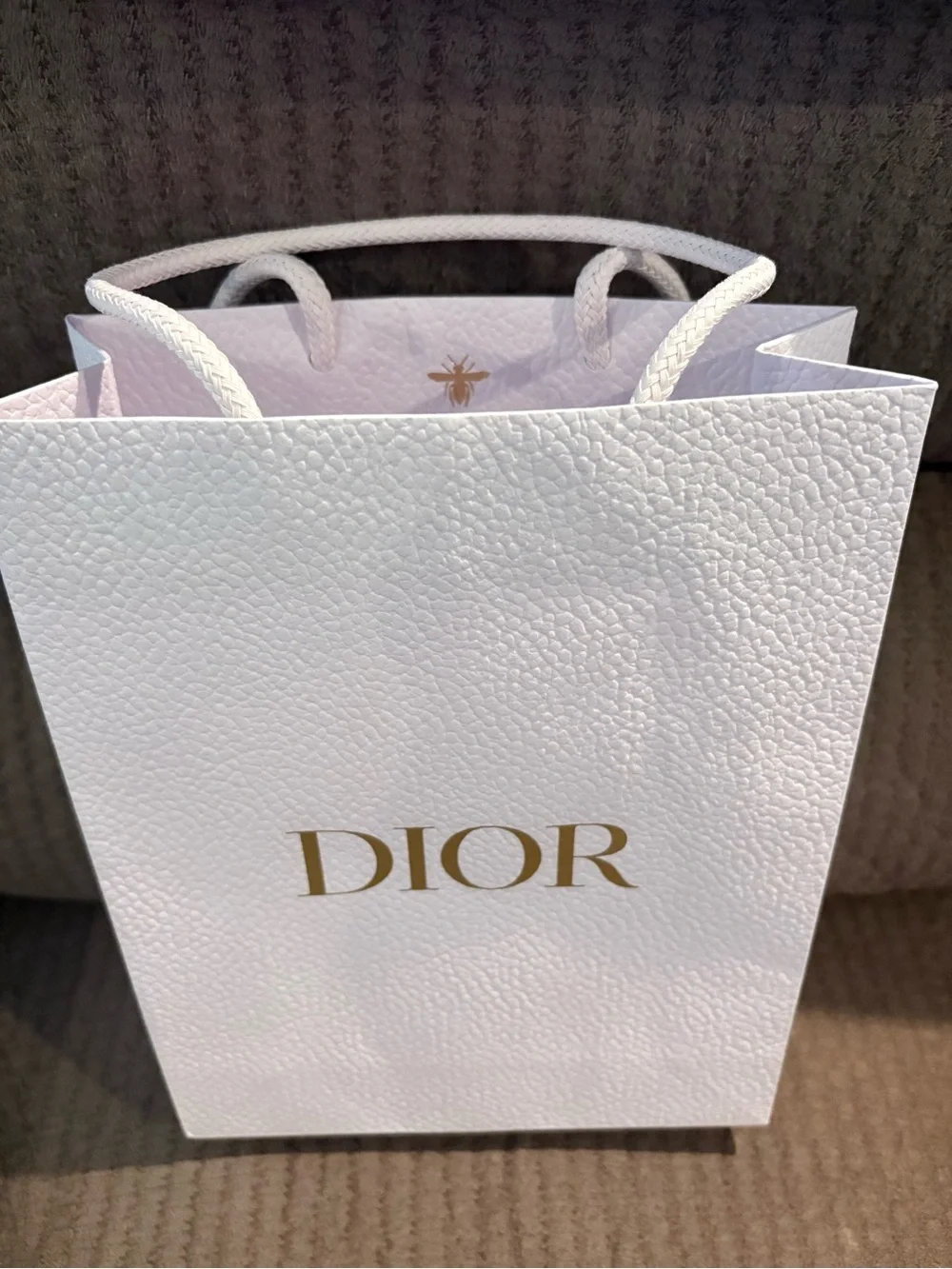 Dior White Gift Bag with Gold Logo with COA